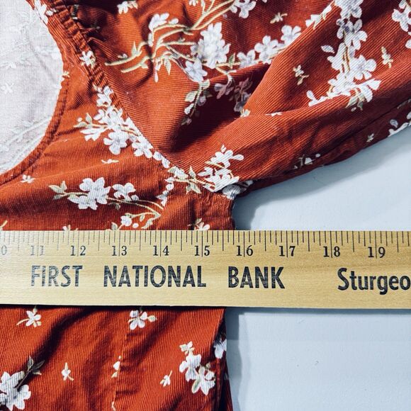 Madewell Corduroy Shirred Sleeve Button-Front Top in Farmstand Bouquet Size XXS - Picture 6 of 7